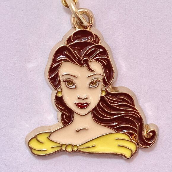 Vtg Disney Beauty & The Beast Clip Charm Princess Belle Zipper Pull Bag Signed - Picture 4 of 8